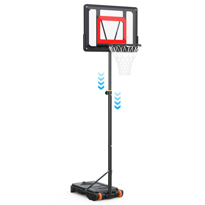 Qunler  Portable Basketball Hoop Outdoor, 5ft-7ft Height Adjustable Basketball Goal System with Wheels for Kids Teenagers Youth Indoor Outdoor