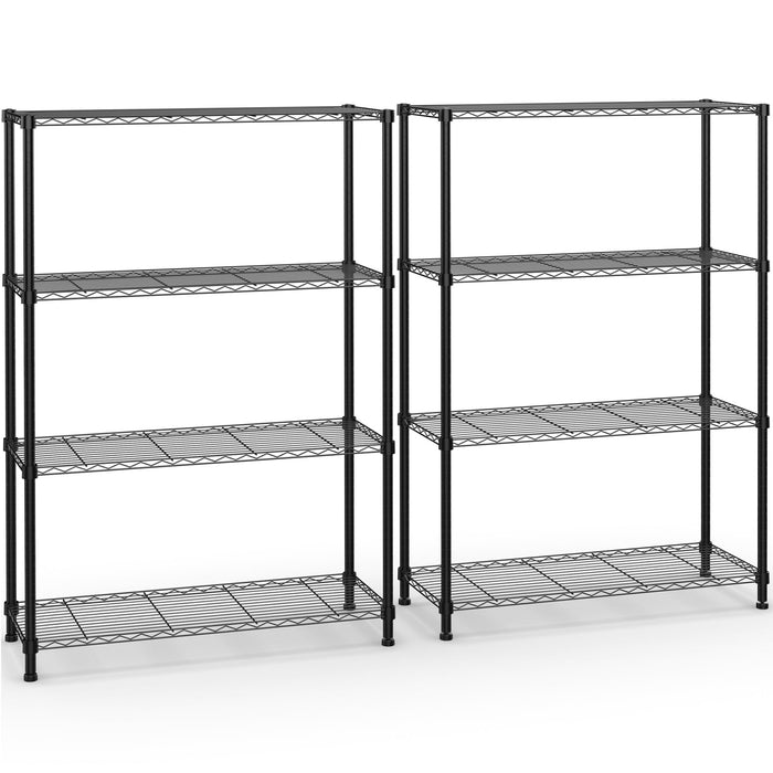 2 Pack 4-Tier Storage Shelf Unit