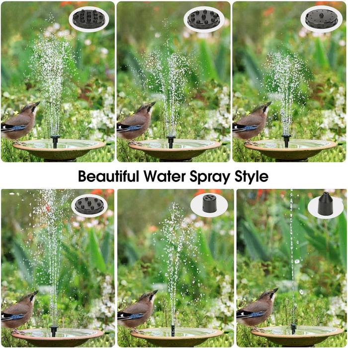 2 Pack Solar Fountain, Floating Solar Bird Bath Water Fountain Pump for Bird Bath, Garden, Small Pond, Pool, Fish Tank, Swimming Pool, Outdoor