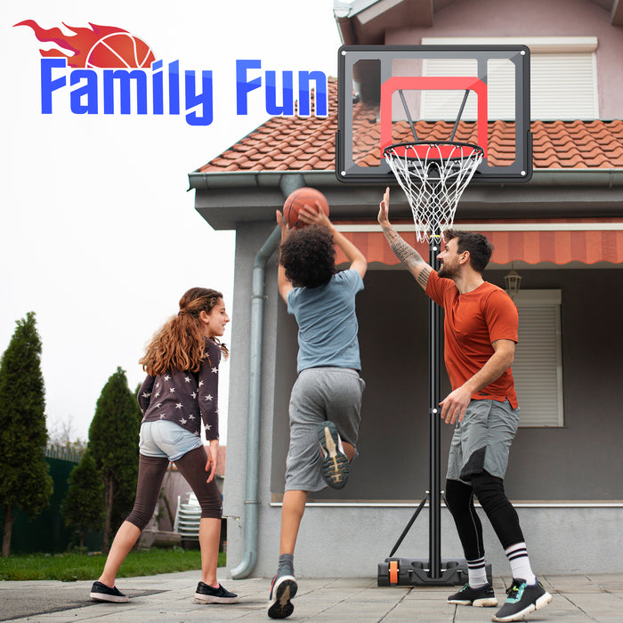 Qunler  Portable Basketball Hoop Outdoor, 5ft-7ft Height Adjustable Basketball Goal System with Wheels for Kids Teenagers Youth Indoor Outdoor