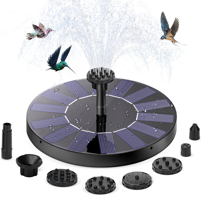 Solar Fountain Pump,Solar Fountain for Bird Bath,1.5W double Solar Water Pump Floating Fountain