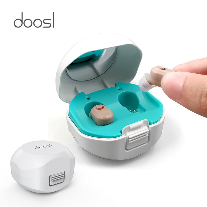 Doosl Hearing Aids for Ears, Rechargeable Hearing Amplifiers with Portable Charging Case, Noise Reduction, Volume Adjustable, in-Ear Hearing Devices for Seniors