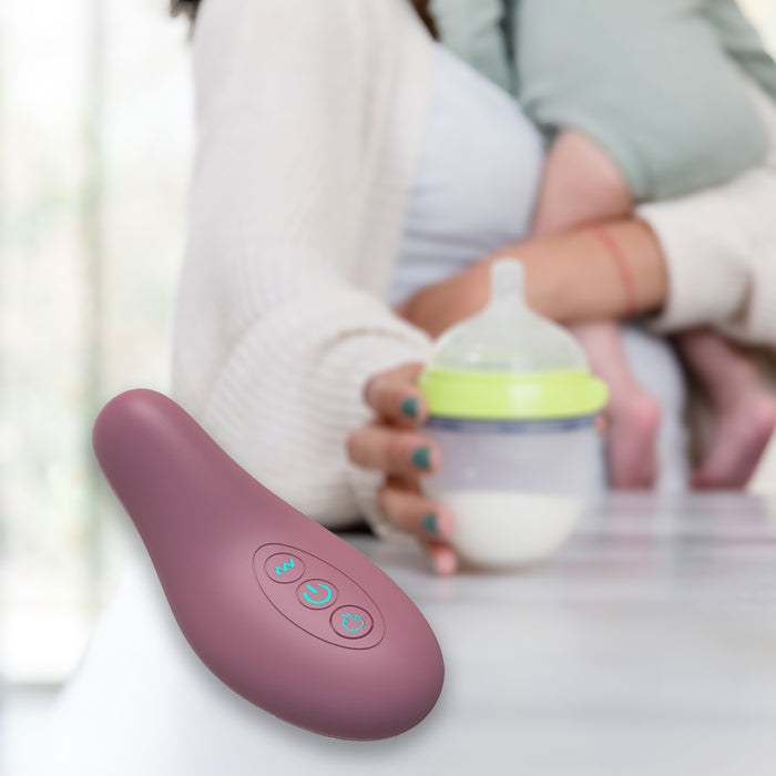 IFanze Warming Lactation Massager, Low Noise Breastfeeding Support with 10 Vibration Modes, Dusty Rose