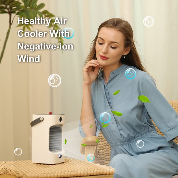 Vinmall Personal Air Cooler,Air Humidifier with USB Charging,Suitable for Bedroom, Kitchen, Office, GYM, Travel Etc.(White)