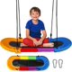 iFanze Tree Swing for Kids Adults, 18.5" x 49" 400 lb Weight Capacity, Adjustable in Height 100-160CM Platform Saucer Swing with Safe Steel Frame and Colorful Durable Swing Seat