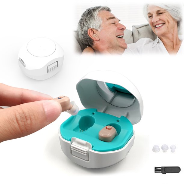 Vinmall Hearing Aids for Ears, Mini Invisible Rechargeable Hearing Amplifier to Aid Hearing with Noise Cancelling for Adults or Seniors Volume Control