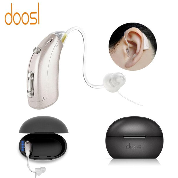 Hearing Aids for Ears, 1Pcs USB Rechargeable Digital Hearing Assistance Aid with Noise Reduction, Voice Enhancer Aids with Charging Case, Universal Fit Behind the Ear for Adults Seniors