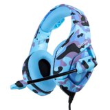 Gaming Headset for PS4 New Xbox One PC Mac Laptop, Professional Over Ear Wired Gaming Headphones with Microphone Noise Reduction Deep Bass Surround Sound, Camouflage Blue