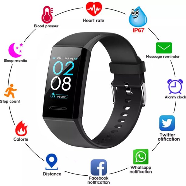 Doosl Smart Watch,IP68 Waterproof Fitness Tracker with Heart Rate Monitor,Fitness Tracker with Pedometer,Waterproof and Dustproof Blood Pressure Monitor Watch