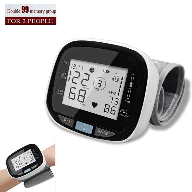 Blood Pressure Machine, Large Wrist Blood Pressure Monitor LCD Display, Fully Accurate Automatic Digital BP Machine For Home Use Irregular Heartbeat And Hypertension Detector, J03