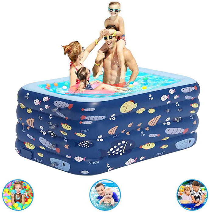 Inflatable Swimming Pool, 2.1m Inflatable Swimming Pool, Thickened 4-Layer Swimming Pool To Prevent Rollover And Prevent Air And Water Leakage 82.68" x 59"x 29.53"