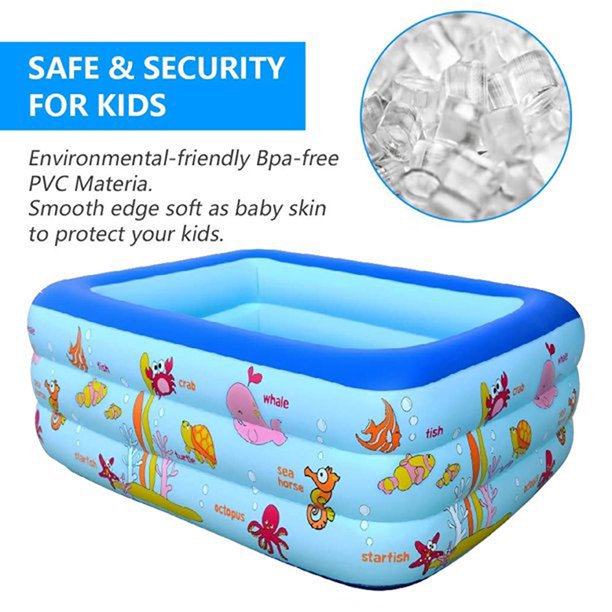 Inflatable Swimming Pool, JoRocks Blow Up Pool for Kids & Adults, Wear-Resistant Inflatable Pool  for Garden, Backyard Water Party, 83" X57" X25"