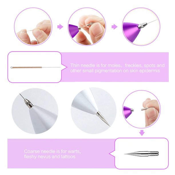 Dot Mole Remover Pen, Skin Tag Remover Dark Spot Remover Freckle Tattoo Wart Mole Removal Tool Dark Spot Tattoo Remover New 2020 Version Portable USB Rechargeable