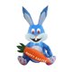 Melliful 4 FT Easter Inflatable Bunny Decoration Cute Blue Rabbit with Carrot Outdoor Decorations Build-in LED Light for Holiday Party Yard Lawn Garden Blow Up Decor