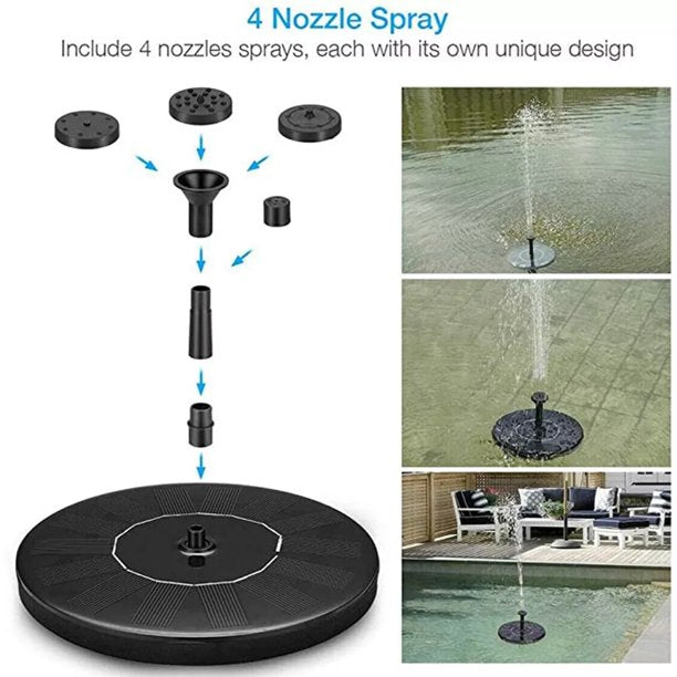 Solar Fountain Pump, Xpreen Solar Water Pump Floating Fountain Built-in Battery,for Bird Bath, Fish tank, Pond or Garden Decoration Solar Aerator Pump