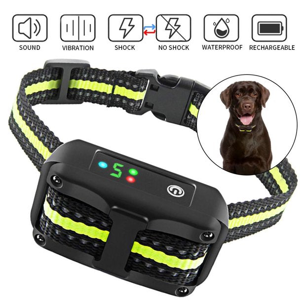 Anti Bark Collar for Dogs, Rechargeable Training Collars for Small Medium Large Dogs, Dog Shock Collar With Beep Vibration and Shock, Humane No Shock