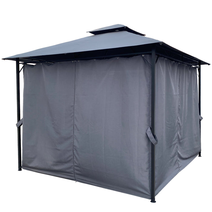 JoRocks Outdoor Patio Garden Gazebo Tent, 10x10 Ft Outdoor Shading, Gazebo Canopy With Curtains, Gray