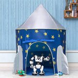 Kids Play Tent, Spaceship Rocket Tent Children's Pop Up Tent Indoor Playhouse Tent with Carry Bag for Boys Girls Toddlers Indoor and Outdoor Plays