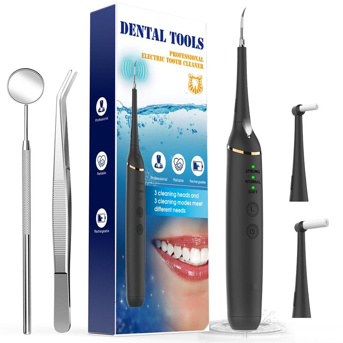 Electric Dental Calculus Remover with 4 Replacement Tips, Dental Mirror