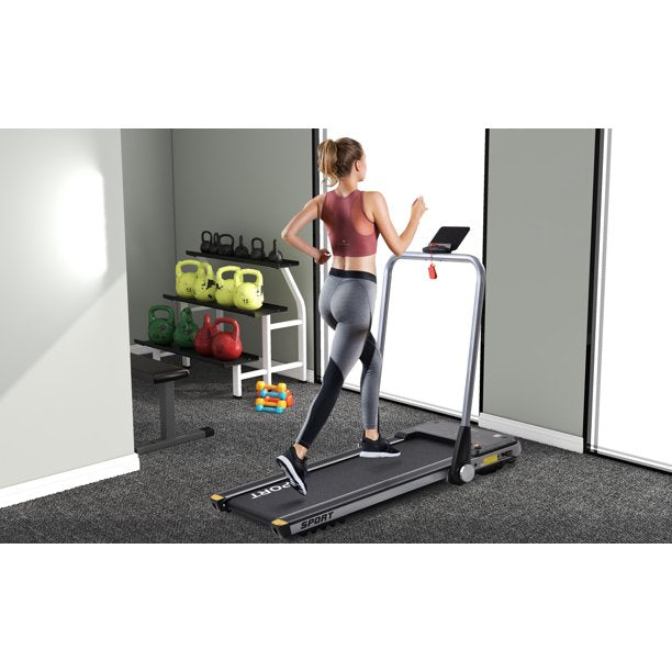 Vinmall Sport Folding Treadmill with SMART Speed and Incline Controls, Silver