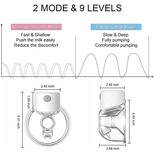 Double Electric Breast Pump, Wearable Breast Pump, Hands-Free & Portable, Quiet, with 2 Mode & 9 Levels