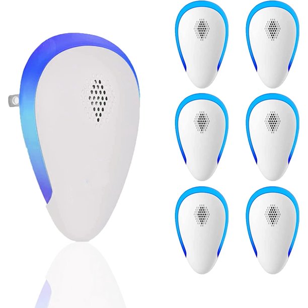 6 Pack Ultrasonic Pest Repeller, Upgraded Indoor Electronic Pest Repellent Plug- in for Mosquitoes Roaches Flea Spiders Ants Mice in Living Room Bedroom Kitchen Office Warehouse Supermarket