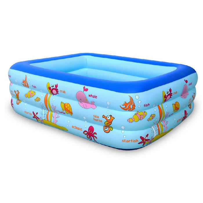 JoRocks Inflatable Swimming Pool for Kids and Adults, 83" x 57" x 25" Blow Up Pool for Family Indoor Outdoor Garden Backyard, Blue