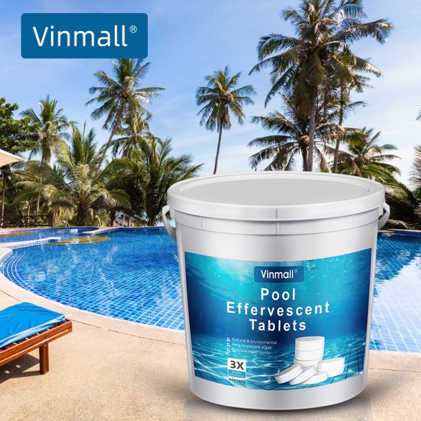 Vinmall 180 Pcs Pool and Spa Chlorine Tablets , Chlorine Stabilizer for Swimming Pool