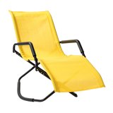 Patio Lounger Chair with Adjustable Headrest Recliner Padded 59.7"