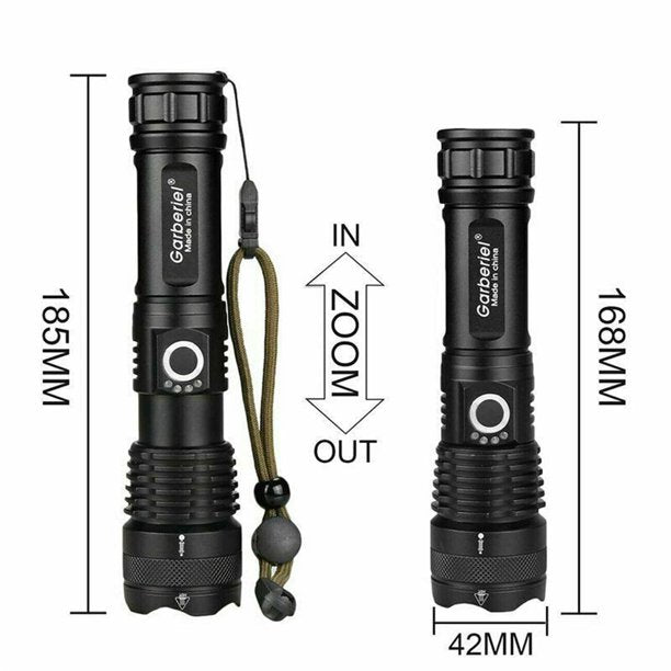 Rechargeable Flashlight, Super Bright, Waterproof, 5 Modes, Battery Included