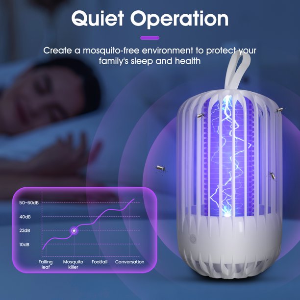 Bug Zapper,Electric Mosquito Killer Lamp,Light-Emitting Flying Insect Trap with Electronic UV Lamp for Indoor