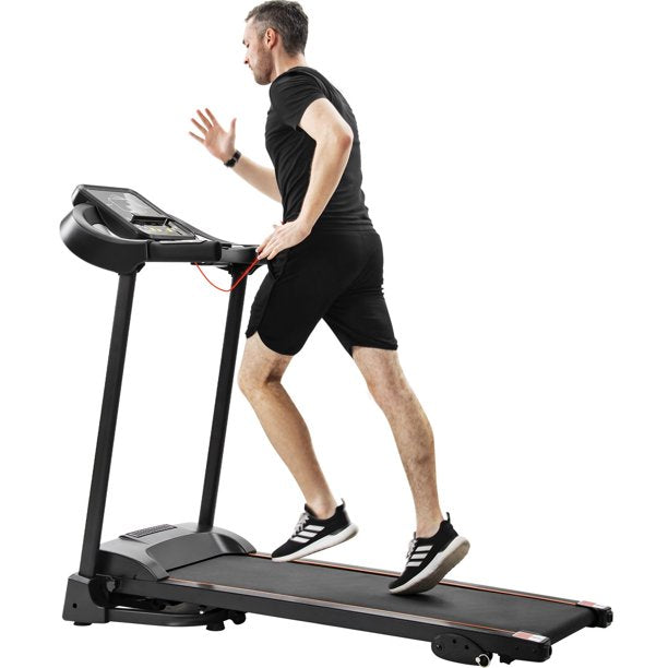 Cyber Monday Deals! Compact Easy Folding Treadmill Motorized Running Jogging Machine with Audio Speakers and Incline Adjuster Black,Quality 4-Layer Running Belt,Easy-Storage Folding,Save Space