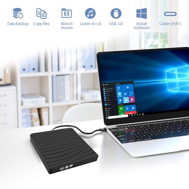 Extra-thin USB3.0 External Mobile Optical Drive Notebook DVD-RW DVD/CD Computer Laptop Type-c Port CD Drive