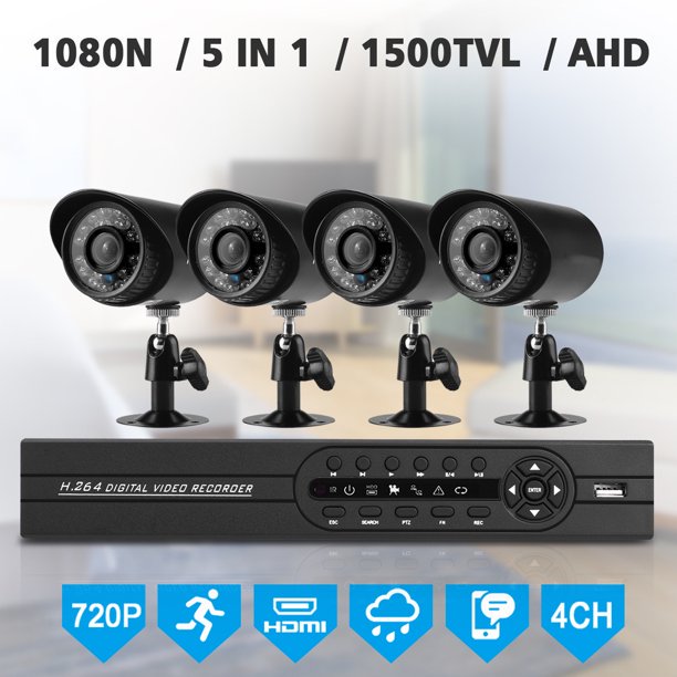 Home Security Camera System, 4pcs Security Camera Kit 4CH HDMI DVR Waterproof CCTV Surveillance Cameras