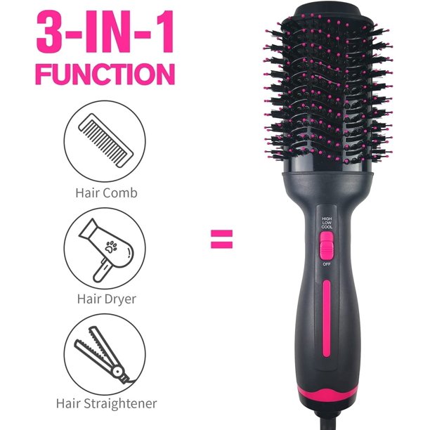 Xpreen Hair Dryer Brush , Hot Air Brush with ION Generator and Ceramic Coating for Fast Drying Straightening , Curling , Electric Blow Dryer