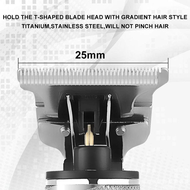 Hair Clippers for Men,Cordless Rechargeable Electric Pro Li T-Liner Clippers for Hair Cutting,Mens Hair Trimmer Beard Trimmer Hair Grooming Kit,with 4 Guide Combs,1 Pack,Silver