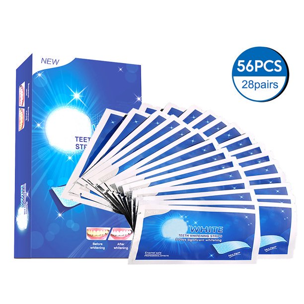 56 PCS Instant Teeth Whitening Strips, Teeth Whitener Strips Teeth Whitening Kit for Removing Dirt