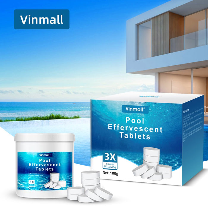 Vinmall 180 Pcs Chlorine Tablets for Pool, for Swimming Pool Spa Hot Tub Cleaning