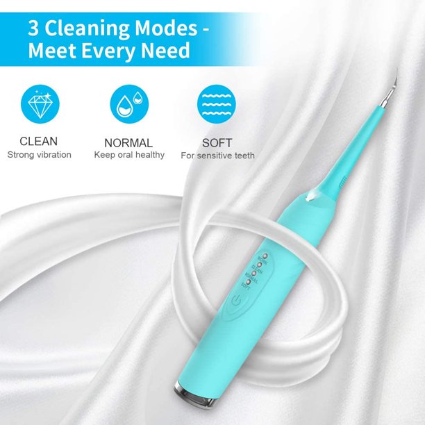 Teeth Cleaner Electric Tooth Cleaner Ultrasonic, Adjustable-Working-Level Household Teeth Cleaner Brush No Need Water Flossers USB Rechargeable Keep Mouth Healthy and Clean