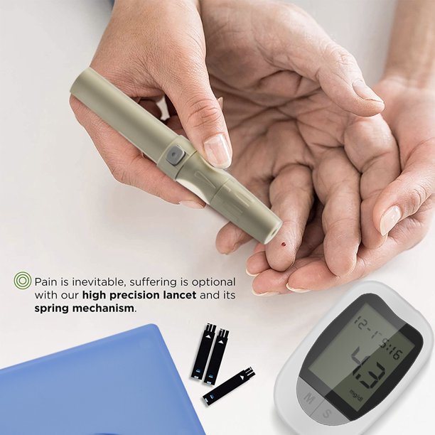 Blood Glucose Monitor Home Use Glucose Meter Kit with 100 Glucometer Strips