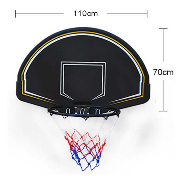 Wall Mount Basketball Backboard Hoop Shatterproof Metal Goals Hoop Rim and Net Set for Outdoor Indoor Sports, 44"