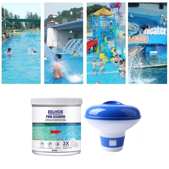 Swimming Pool Chemical Dispenser with 50g Chlorine Tablets, Floating Chlorine Dispenser for Indoor & Outdoor Swimming Pools Spa Hot Tub and Fountain, Pool Dispenser