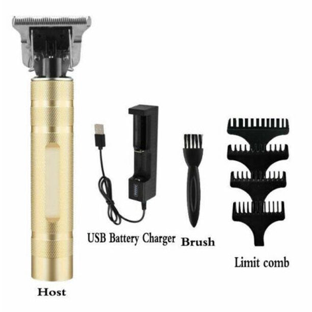 Hair Clippers for Men, Electric Pro Li Hair Clippers Cordless Rechargeable Grooming Kits T-Blade Close Cutting Trimmer for Men 0mm Zero Gap Bald Head Clippers, Hair Trimmer for men(Gold)