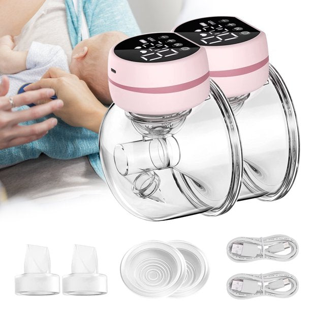 Hands Free Breast Pump, 200ml Electric Portable Breast Pump Low Noise with LCD Display Backflow Prevent 3 Modes 9 Levels