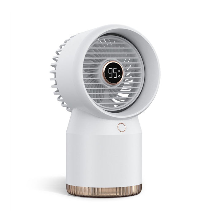 Personal Air Conditioner Fan, Rechargeable Mini AC Fan with Humidifier Mode, Portable Desk Fan for Home, Office, Room, White