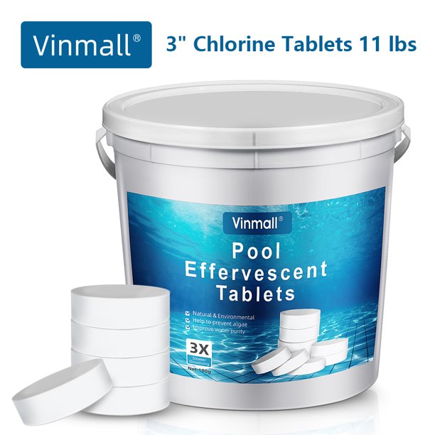 Vinmall 3" Chlorine Tablets for Swimming Pools, 11 lbs