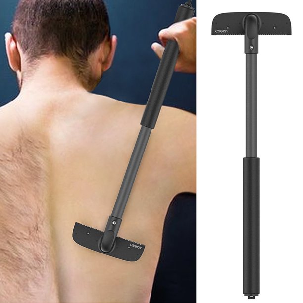 Portable Manual Back Hair Shaver Remover Razor for Men,XPREEN Adjustable Back Hair Removal Body Groomer Trimmer,Pain-Free Body Hair Shaver For Mens Grooming Perfect Wet or Dry