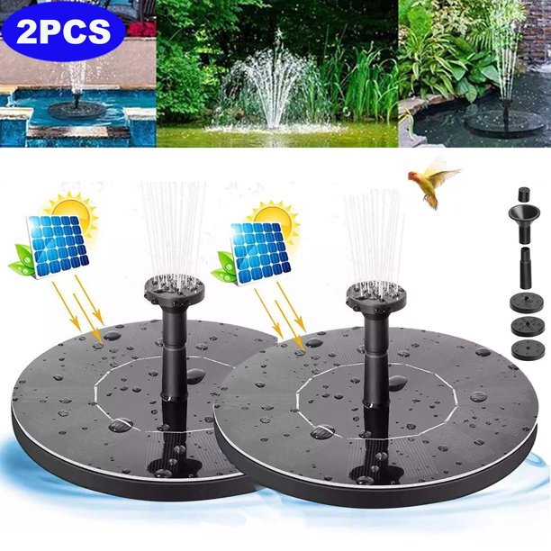 Vinmall Solar Fountain,Solar Water Fountain Pump with 6 Nozzles, Solar Powered Fountain Pump for Bird Bath, Ponds, Garden,Swimming Pool, Fish Tank,Outdoor and Aquarium,2Pcs