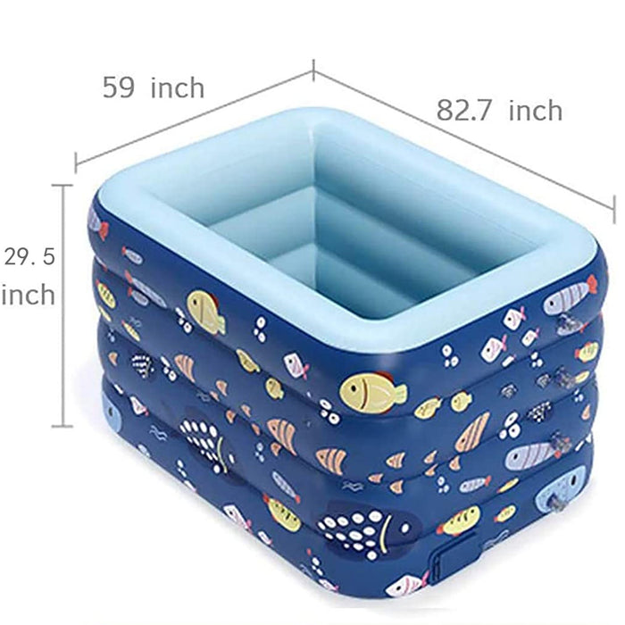 Inflatable Swimming Pools, Inflatable Pool for kids, Kiddie, Toddler, Adults, 83" x 57" x 25" Family Full-Sized Swimming Pool, Lounge Pool for Outdoor, Backyard, Garden, Indoor, Lounge