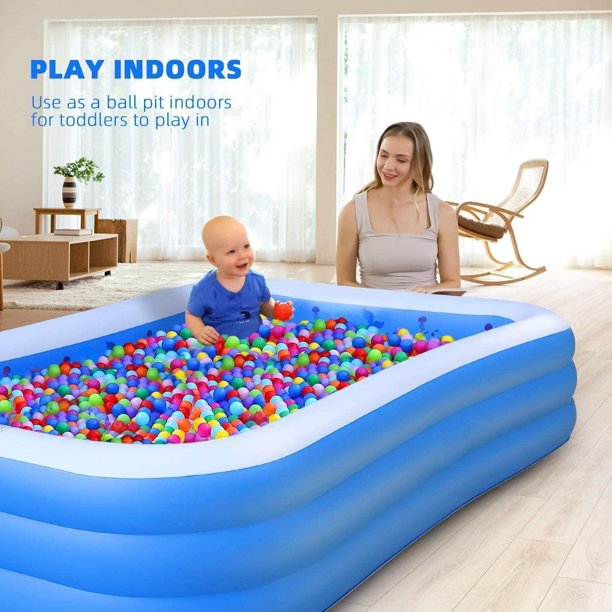 Inflatable Pool,JoRocks 106" x 72" x 25" Swimming Pools Inflatable Kid Pools Blow up Pool Family Pool for Baby, Kiddie, Adult ,Outdoor Garden Backyard Ground Party,Backyard Pool for Family